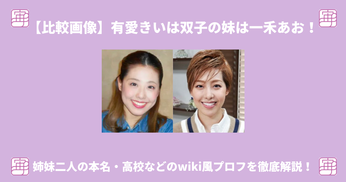 【比較画像】有愛きいは双子の妹は一禾あお！姉妹二人の本名・高校などのwiki風プロフを徹底解説！